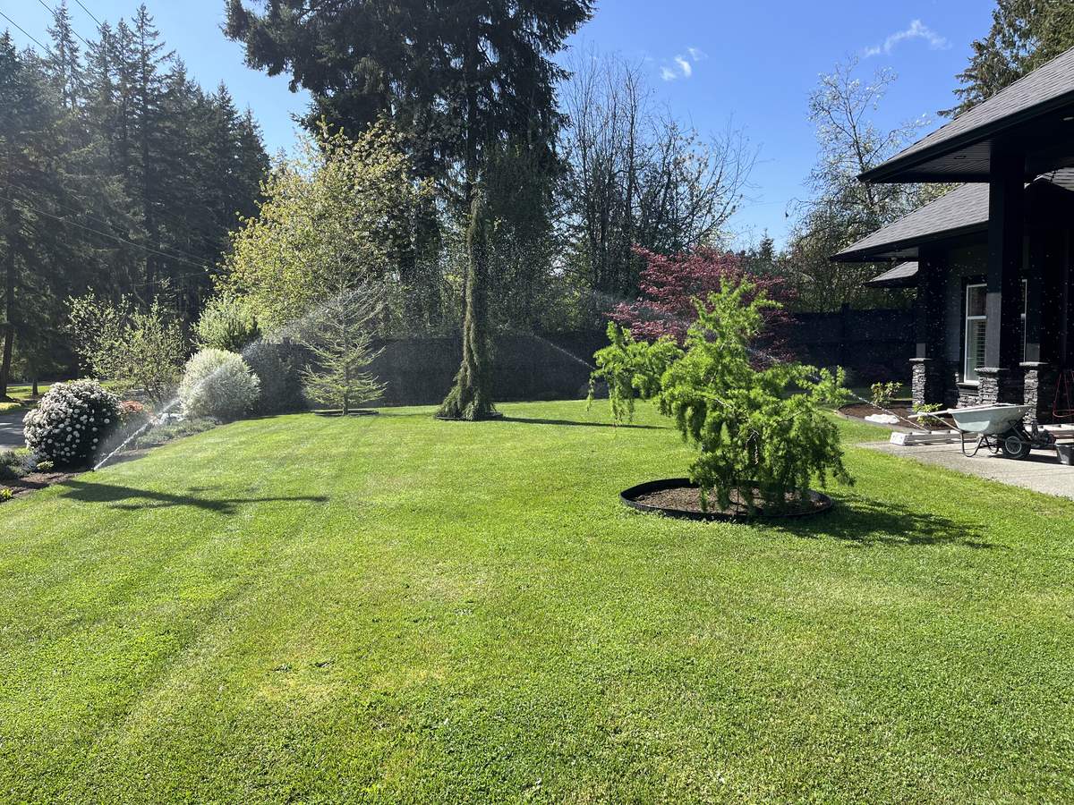 Ground Up Irrigation - sprinkler system in action